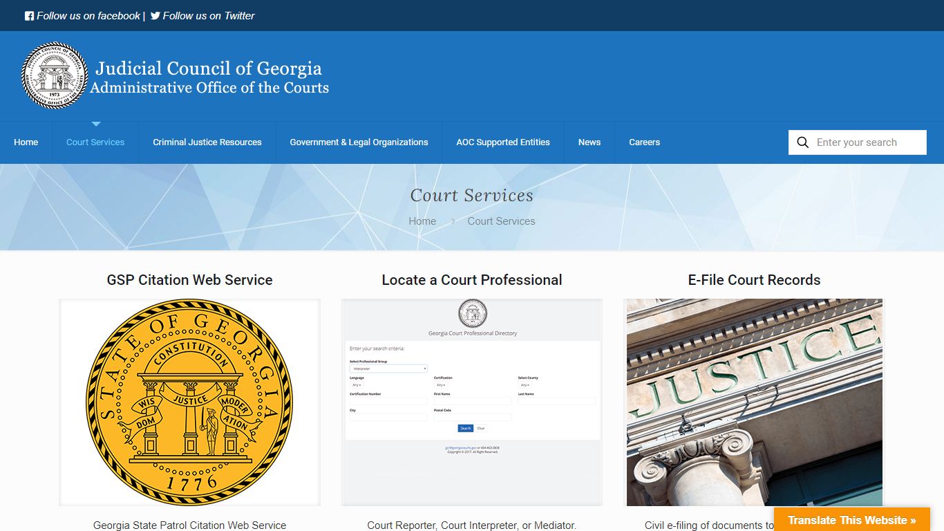Court Services – Georgia Judicial Gateway